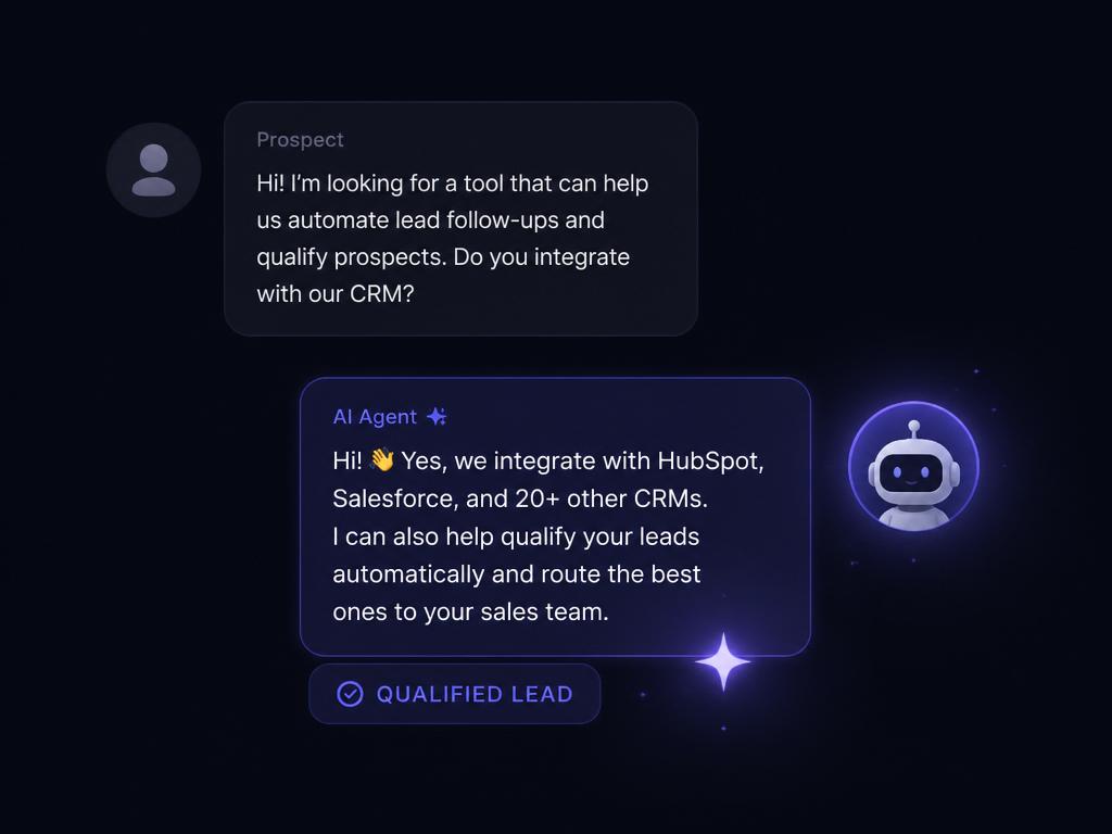 AI agent auto-replying to a prospect and qualifying interest